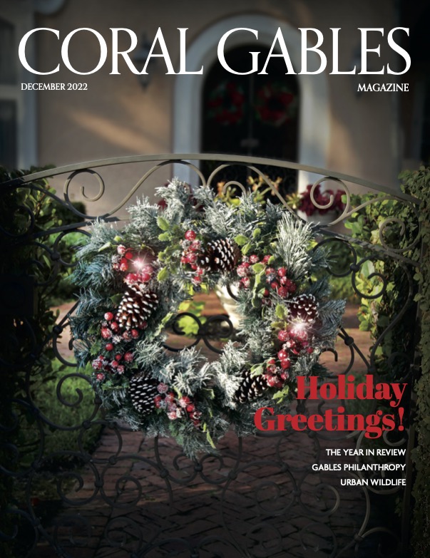 Magazine cover with Christmas wreath