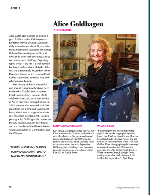 Coral Gables Magazine article