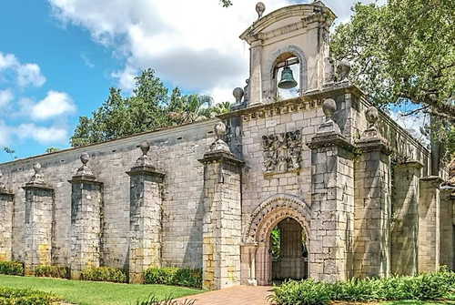 Photograph of the outside of the ancient Spanish monastery